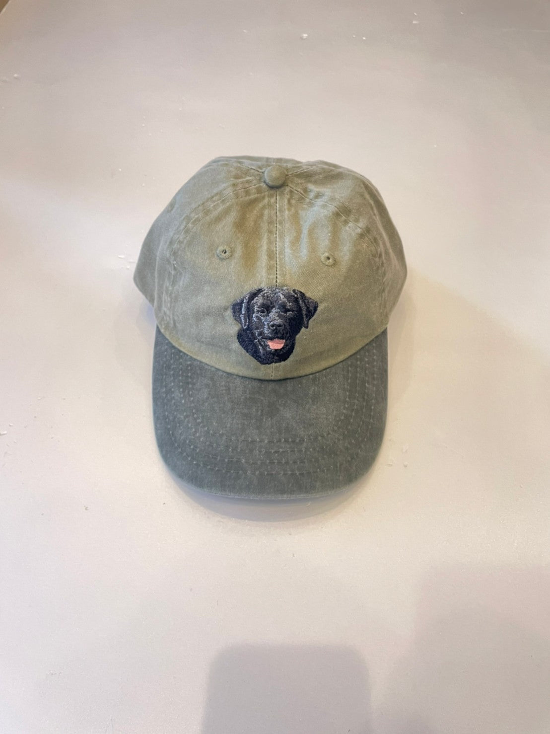 Dog embroidery cotton dad cap[Khaki]-Black Labrador②A