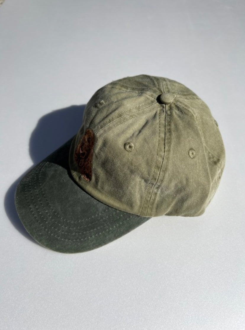 Dog embroidery cotton dad cap[Khaki]-Cocker Spaniel(red)