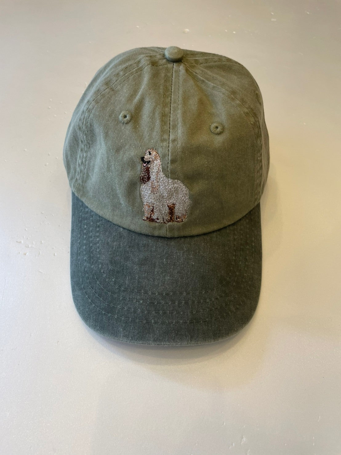 Dog embroidery cotton dad cap[Khaki]-Afghan Hound (Whole)