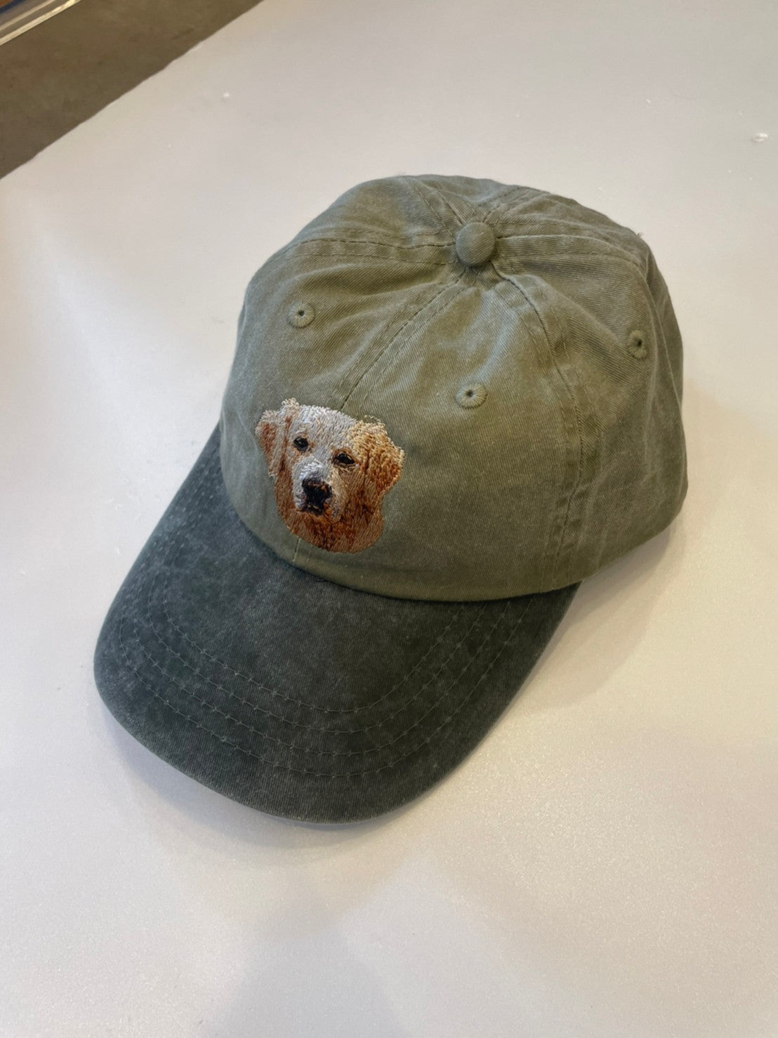 Dog embroidery cotton dad cap[Khaki]-Golden retriever②A