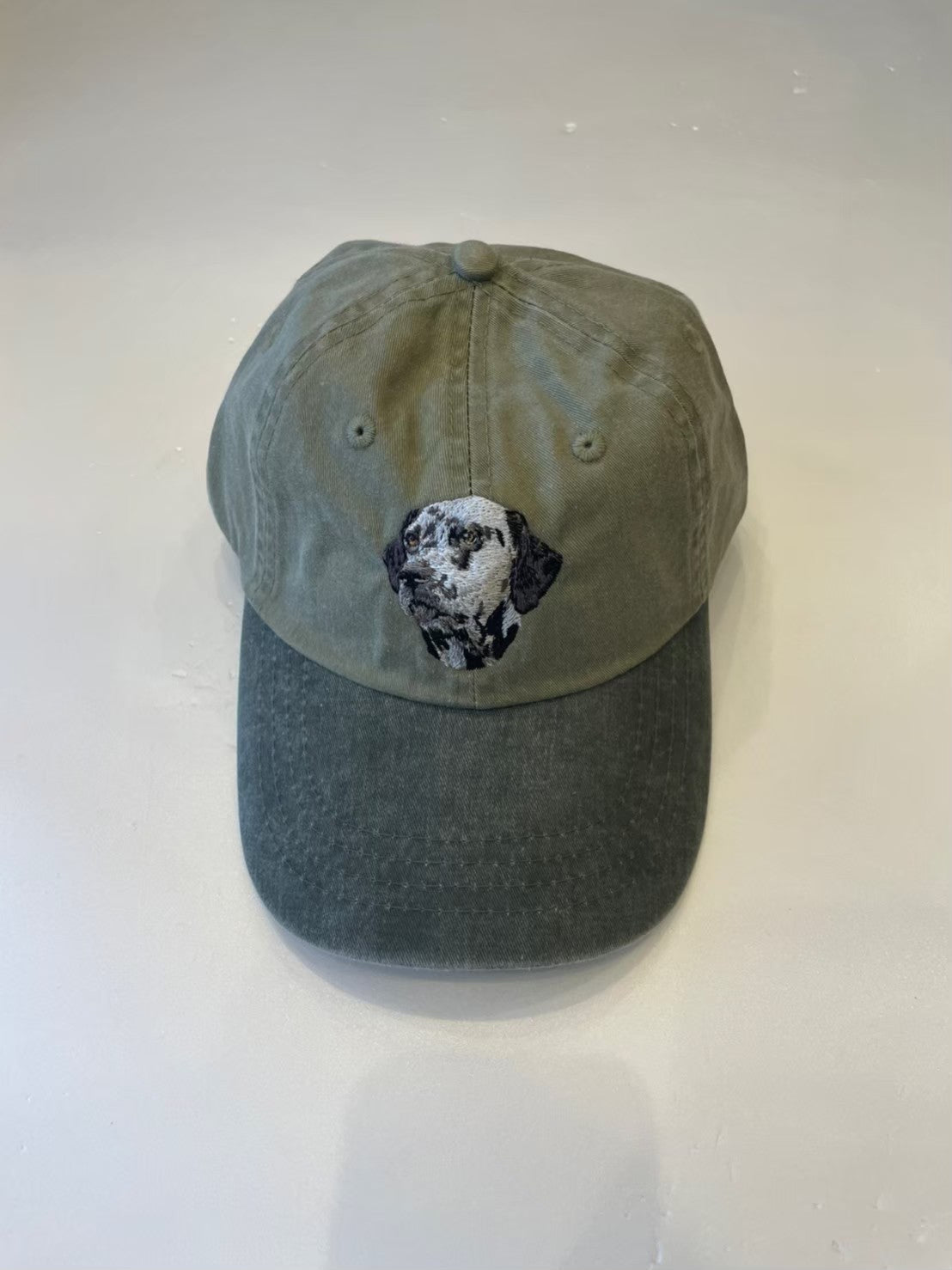 Dog embroidery cotton dad cap[Khaki]-Dalmatian②A