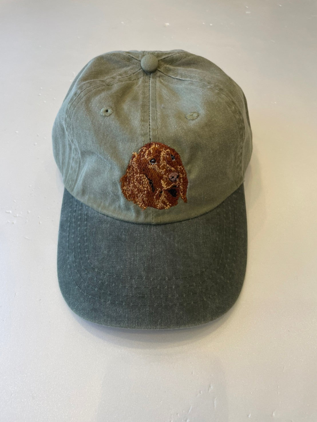Dog embroidery cotton dad cap[Khaki]-Irish setter②