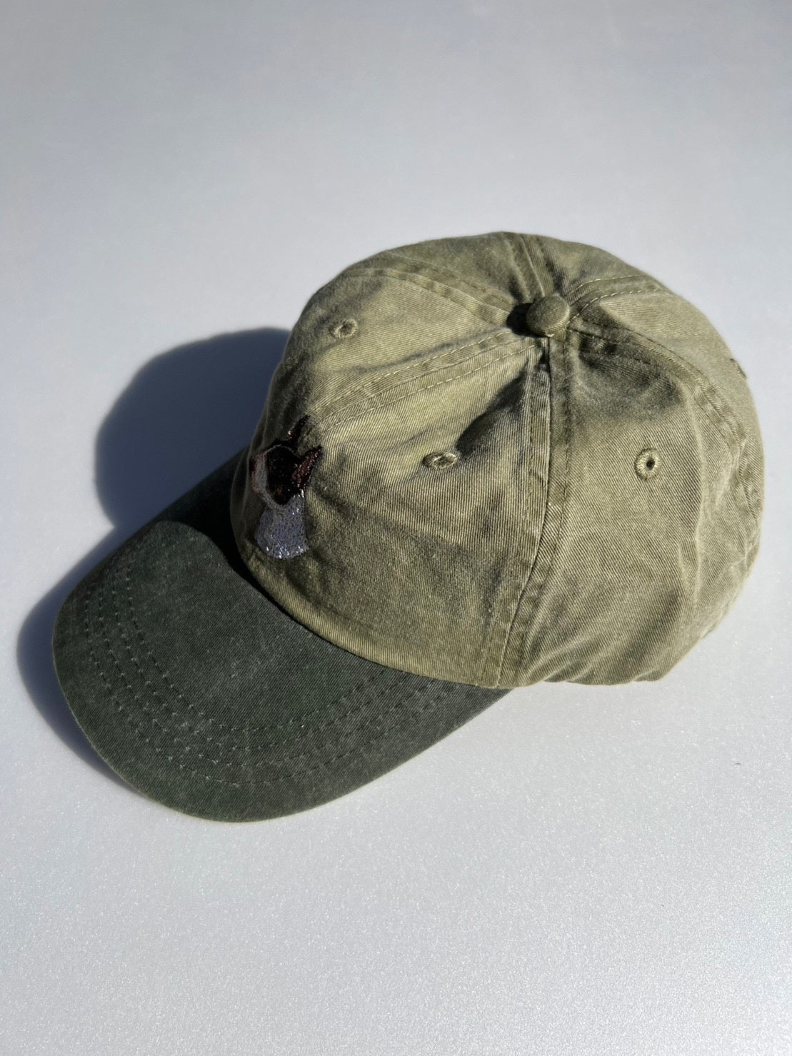 Dog embroidery cotton dad cap[Khaki]-Bull terrier