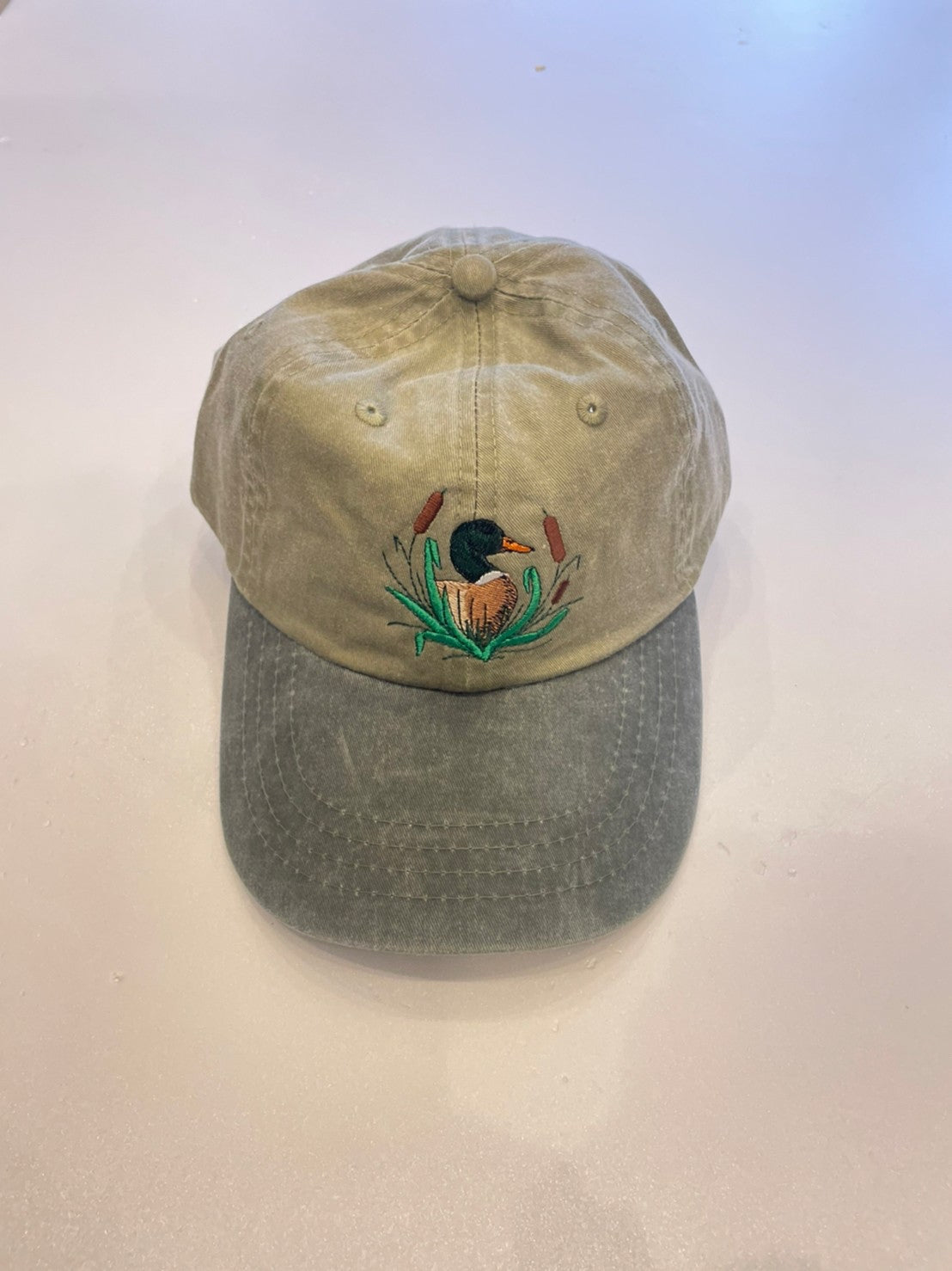 Dog embroidery cotton dad cap[Khaki]-Kamo