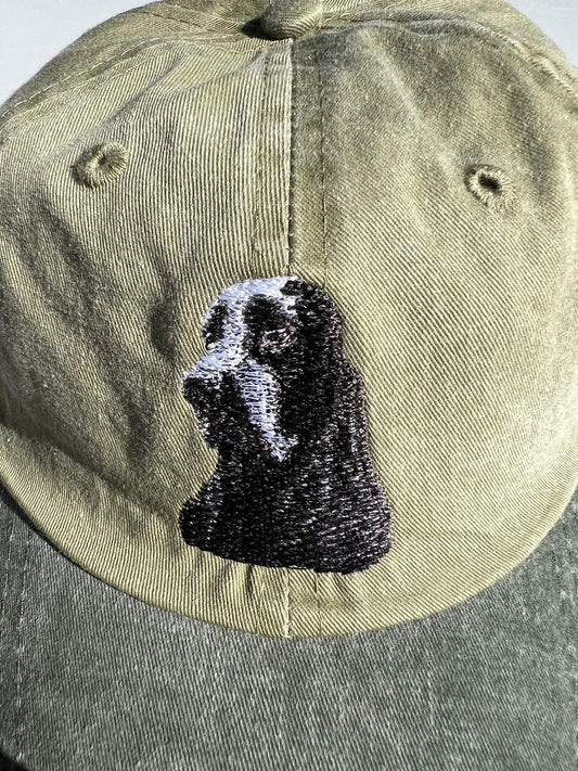 Dog embroidery cotton dad cap[Khaki]-Cooker spaniel（Black）