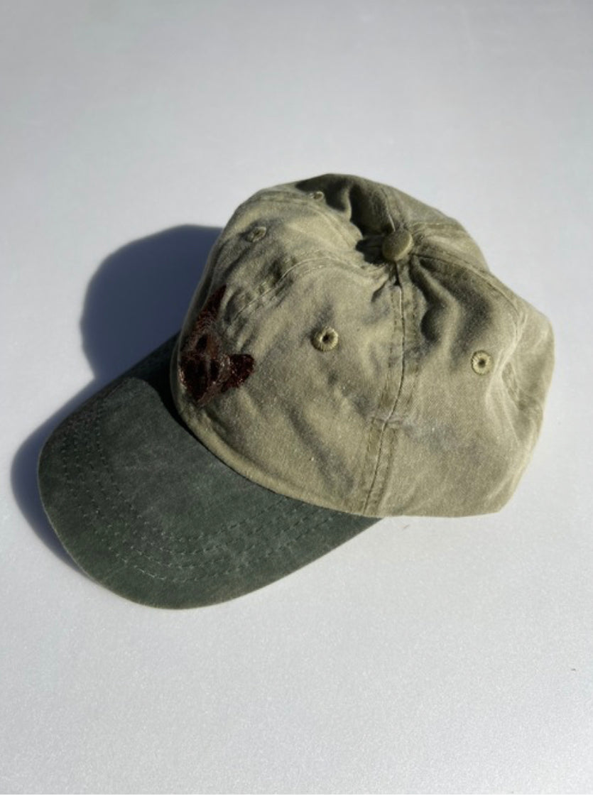 Dog embroidery cotton dad cap[Khaki]-Yorkshire terrier