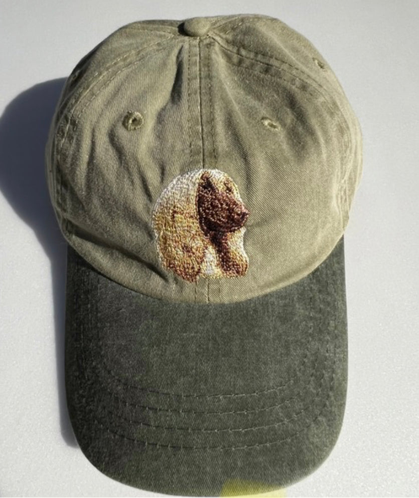 Dog embroidery cotton dad cap[Khaki]-Afghan Hound