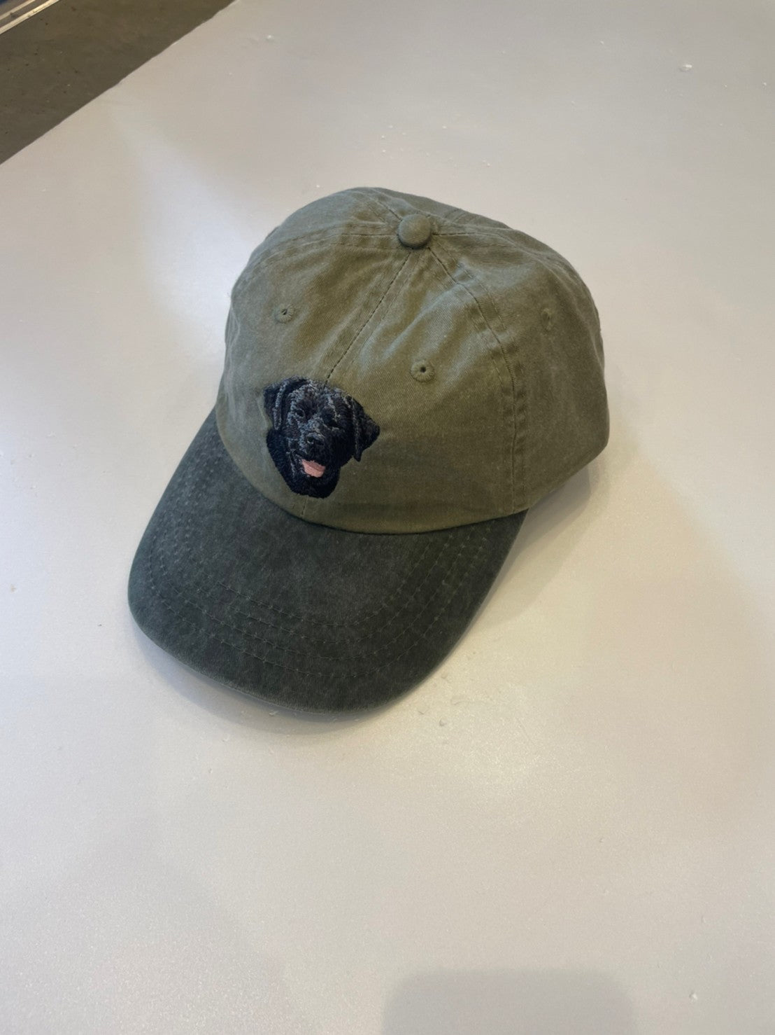 Dog embroidery cotton dad cap[Khaki]-Black Labrador②A