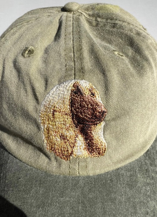 Dog embroidery cotton dad cap[Khaki]-Afghan Hound
