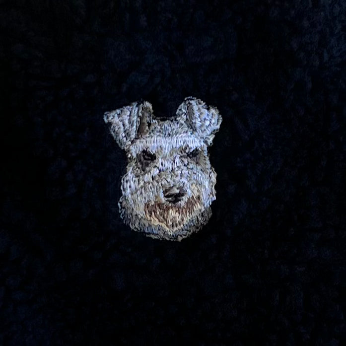 Dog embroidery Boa hat［Schnauzer ear drooping］