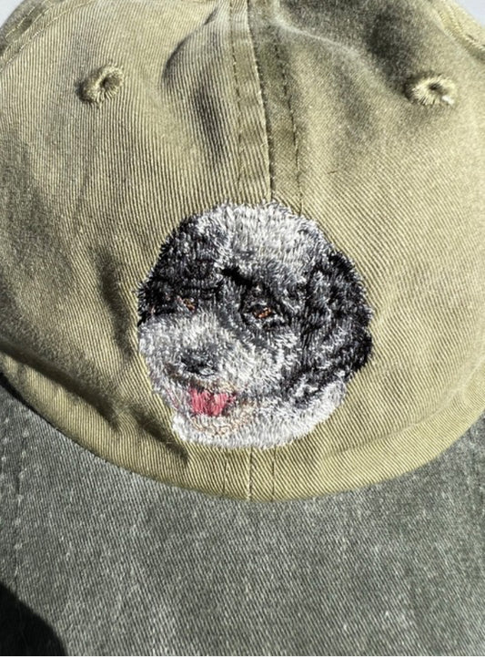Dog embroidery cotton dad cap[Khaki]-Portuguese Water Dog