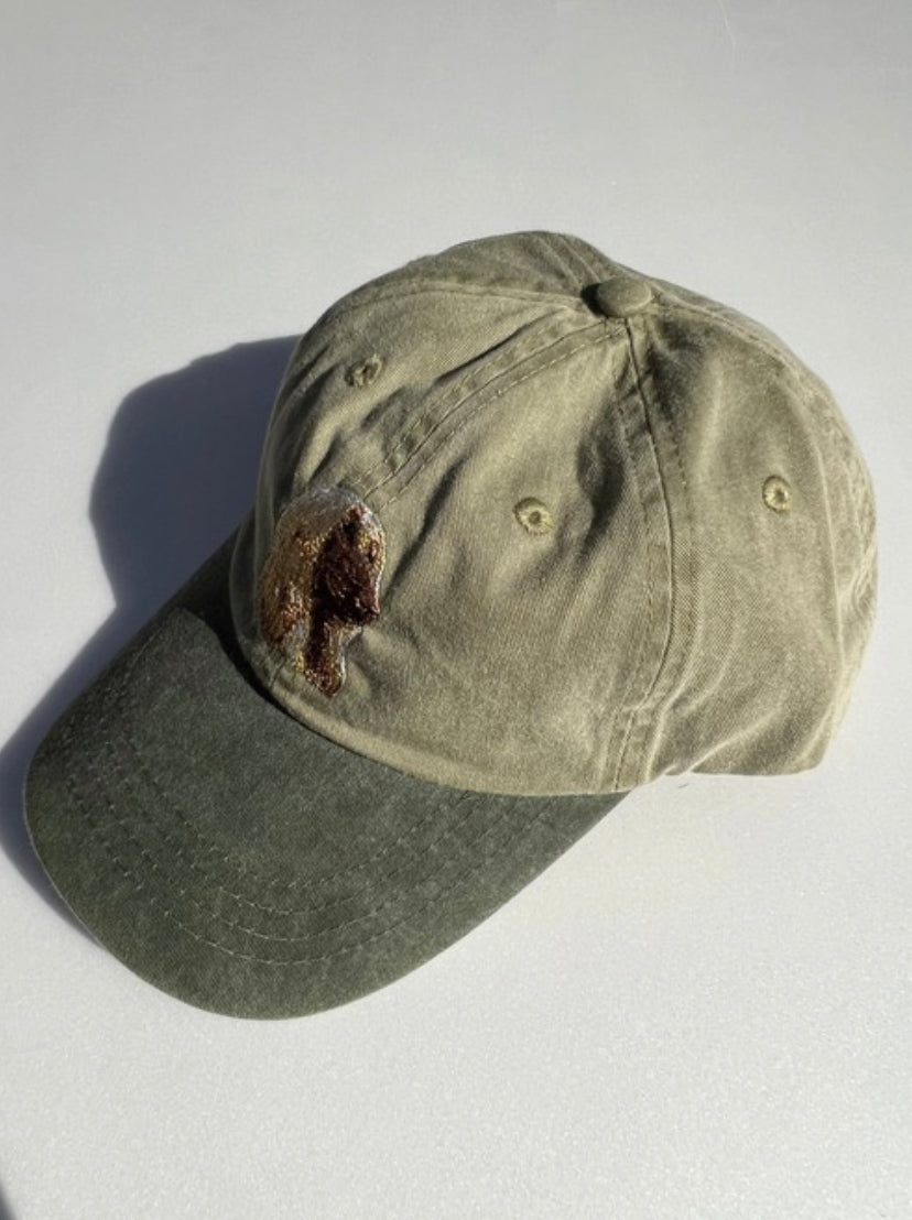 Dog embroidery cotton dad cap[Khaki]-Afghan Hound