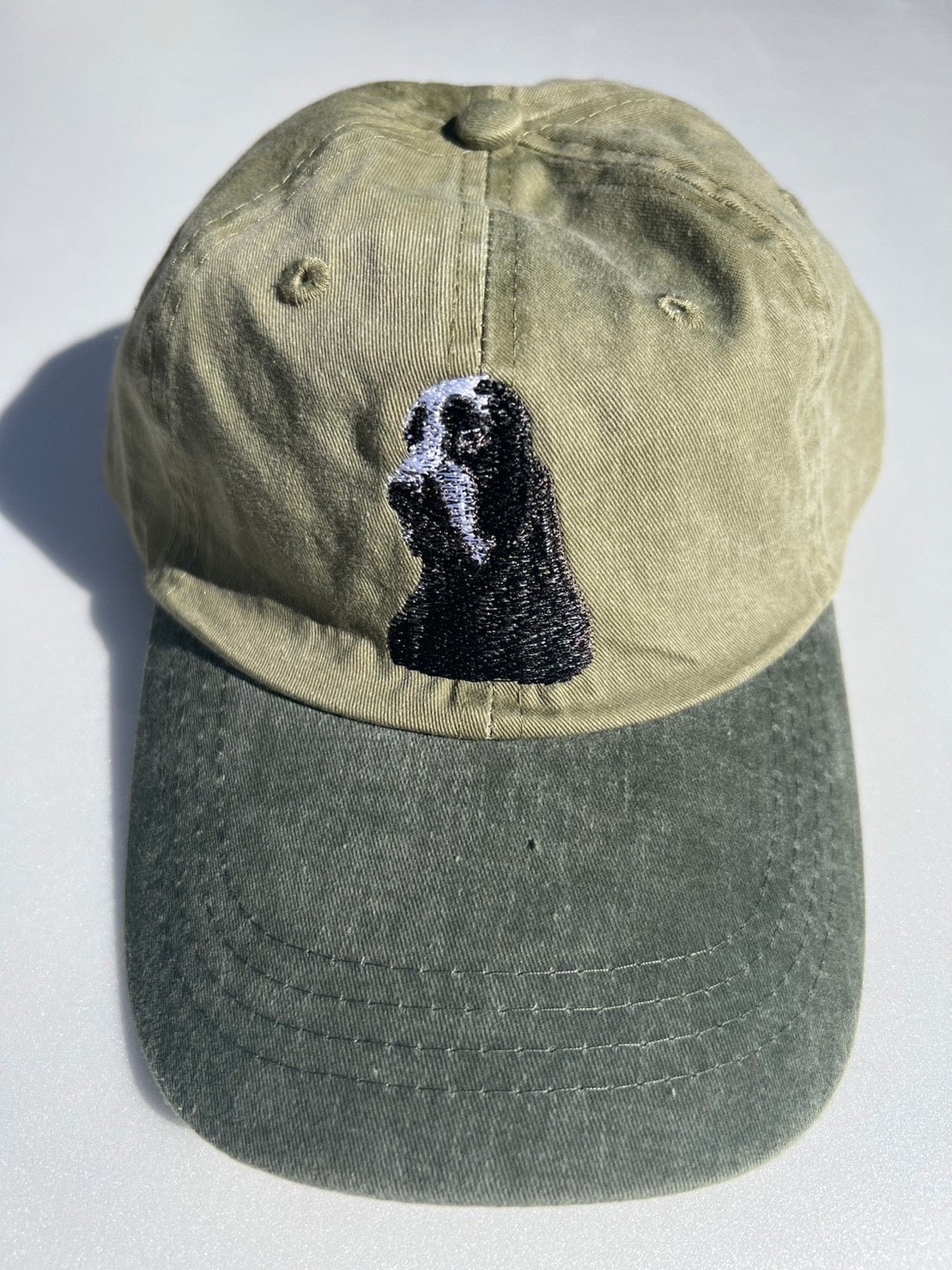 Dog embroidery cotton dad cap[Khaki]-Cooker spaniel（Black）