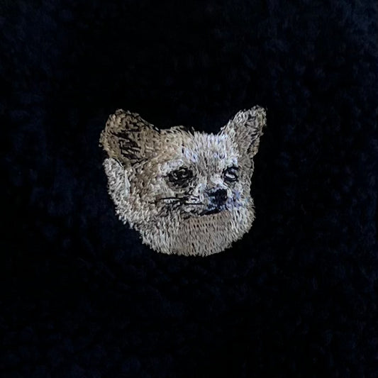 Dog embroidery Boa hat［Chihuahua White］