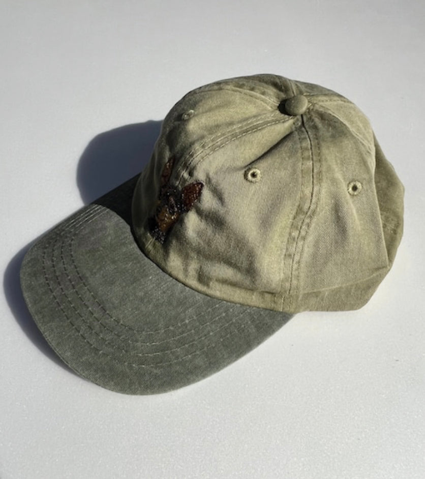 Dog embroidery cotton dad cap[Khaki]-Miniature Pinscher