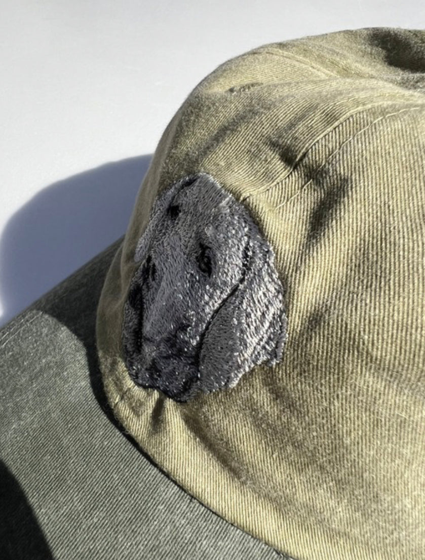 Dog embroidery cotton dad cap[Khaki]-weimaraner