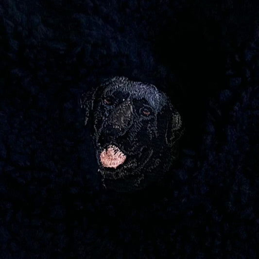 Dog embroidery Boa hat［Black lab］