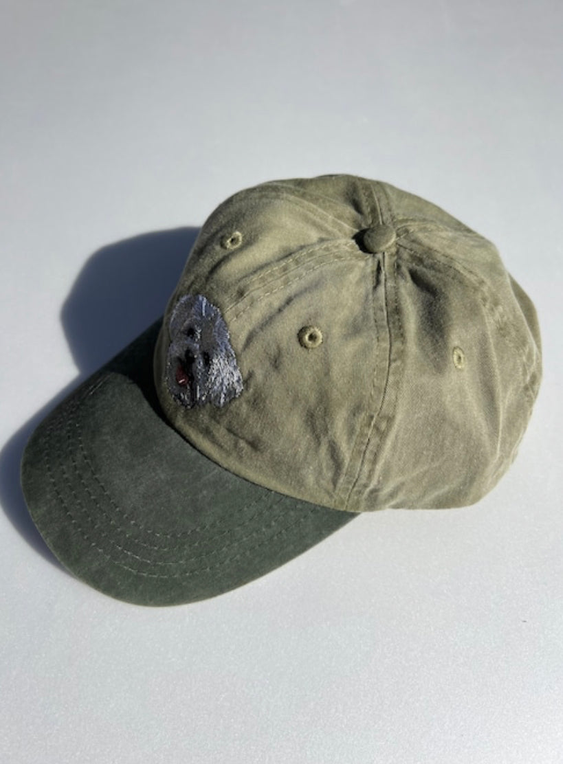 Dog embroidery cotton dad cap[Khaki]-Maltese