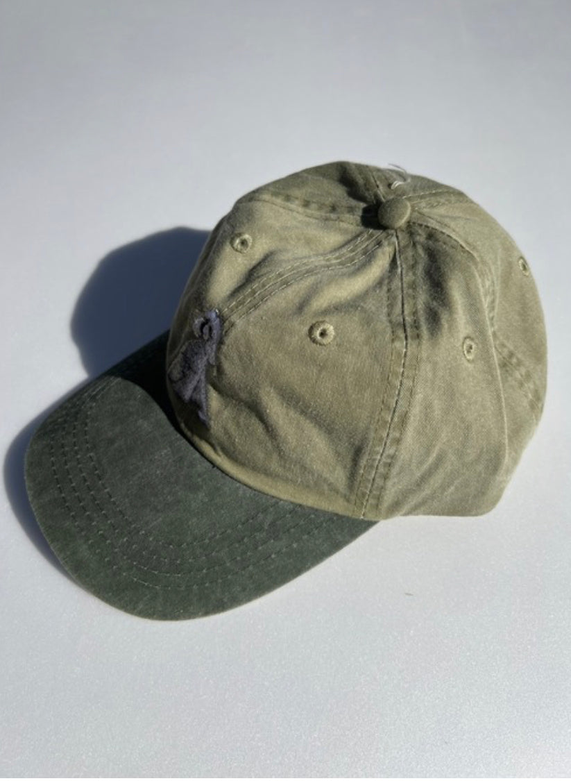 Dog embroidery cotton dad cap[Khaki]-Poodle(White×whole)