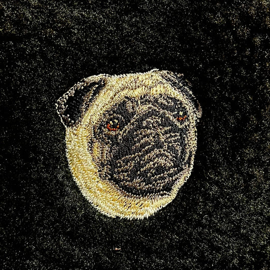 Dog embroidery Boa hat［Pug］