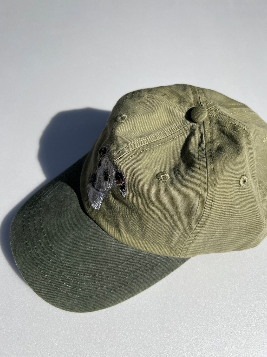 Dog embroidery cotton dad cap[Khaki]-Whippet