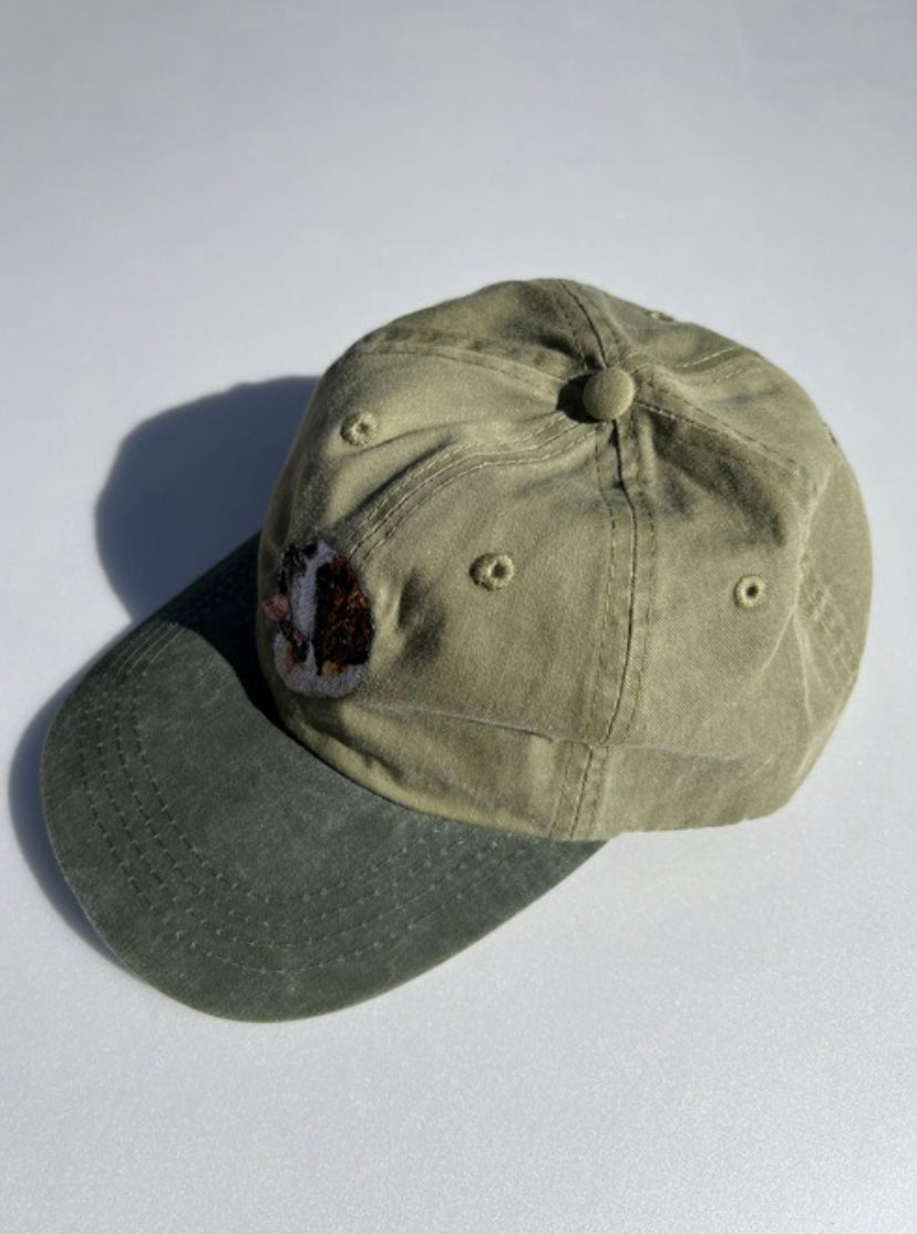 Dog embroidery cotton dad cap[Khaki]-St.Bernard