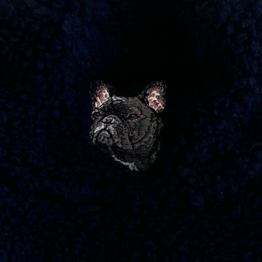 Dog embroidery Boa hat［French Bulldog Black］