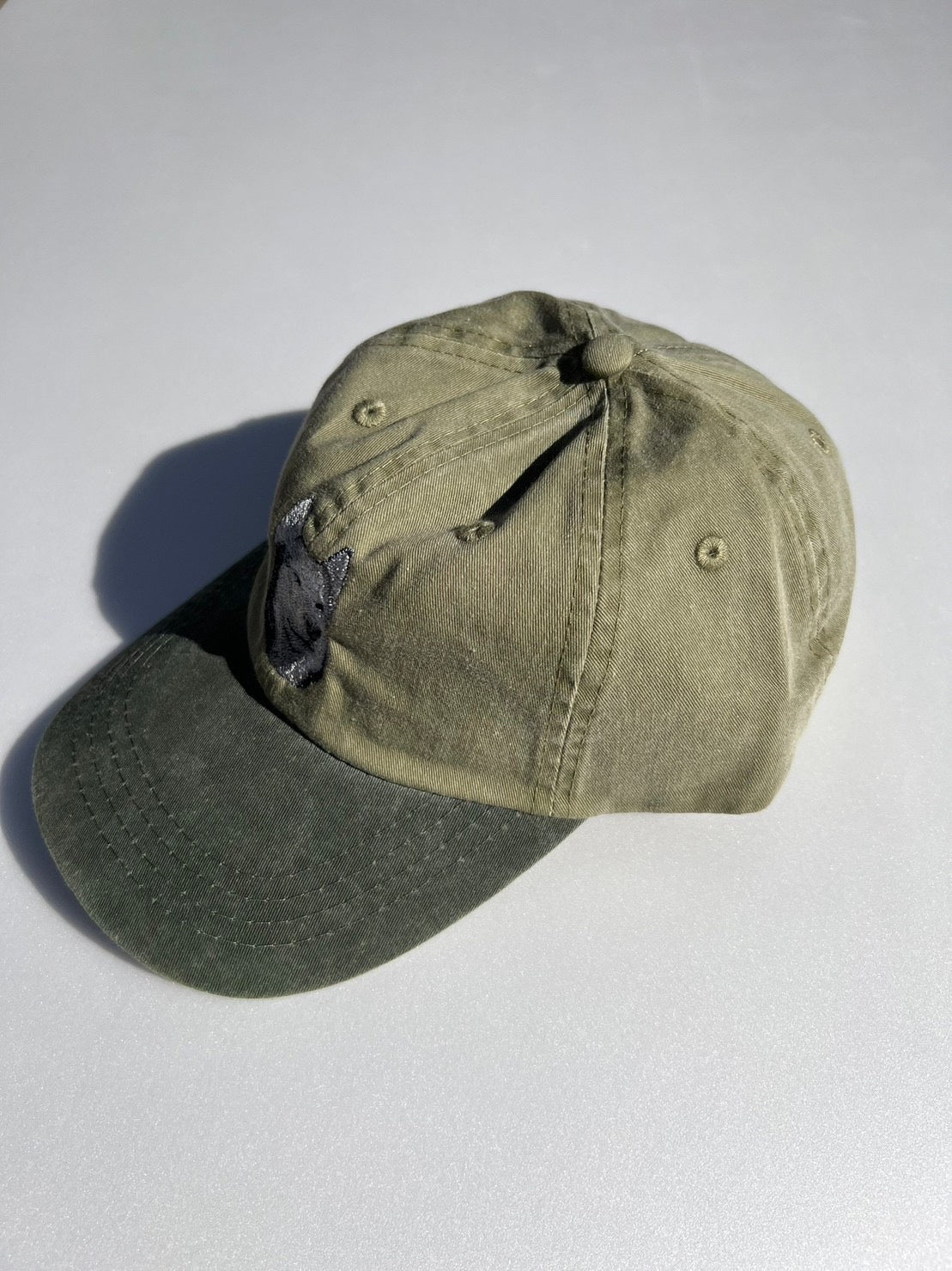 Dog embroidery cotton dad cap[Khaki]-Siberian Husky