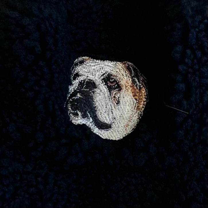 Dog embroidery Boa hat［Bulldog］