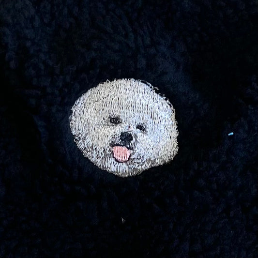 Dog embroidery Boa hat［Bichon frise］