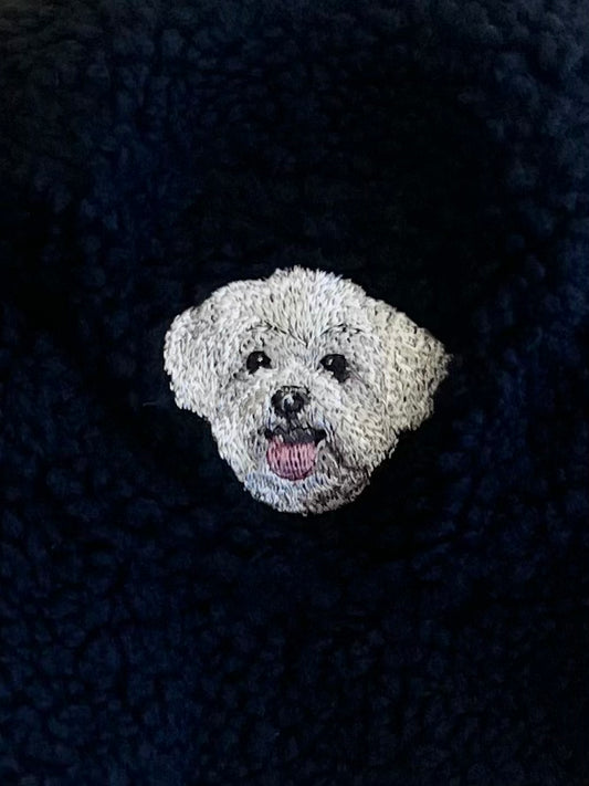 Dog embroidery Boa hat［Maltese］