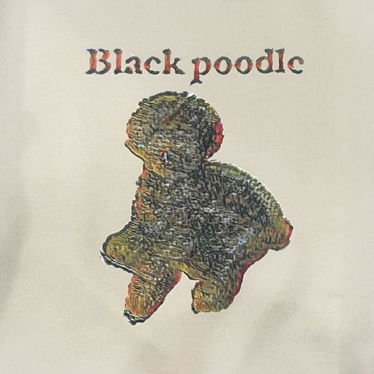"Van gogh style"Dog face printed sweat-Black poodle