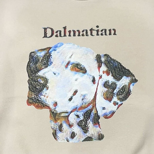 "Van gogh style"Dog face printed sweat-Dalmatian