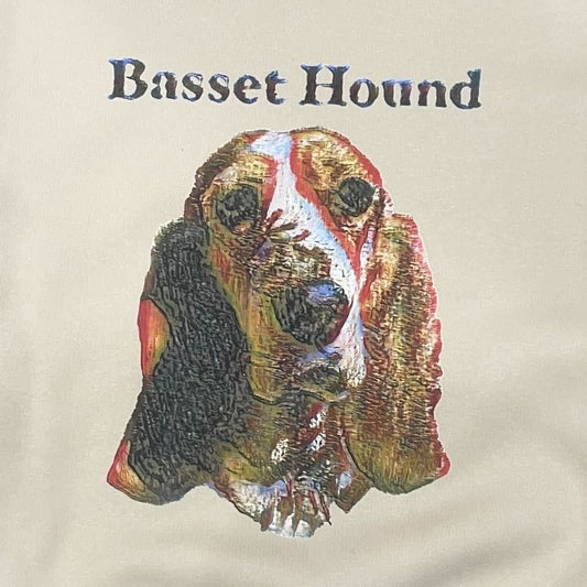 "Van gogh style"Dog face printed sweat-Basset hound