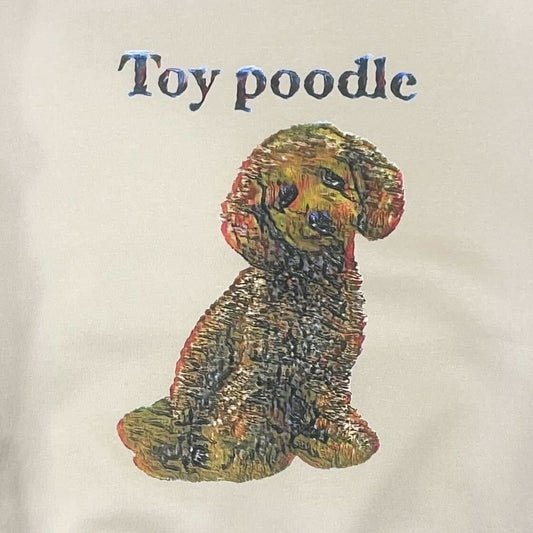 "Van gogh style"Dog face printed sweat-Toy poodle