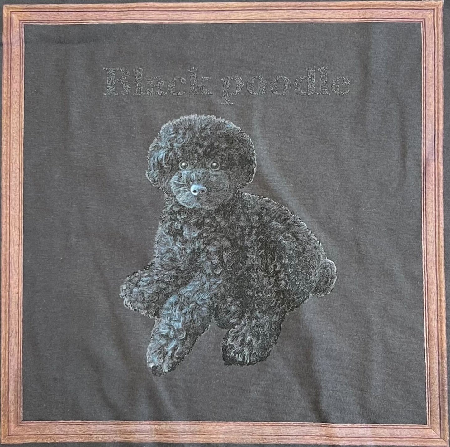 gray original Dog face printed L/S TEE[vintage black]-Black Poodle