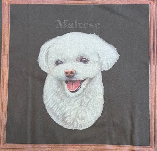 gray original Dog face printed L/S TEE[vintage black]-maltese
