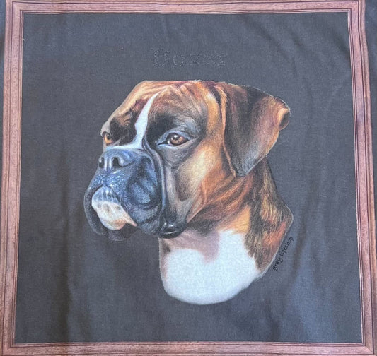 gray original Dog face printed L/S TEE[vintage black]-Boxer