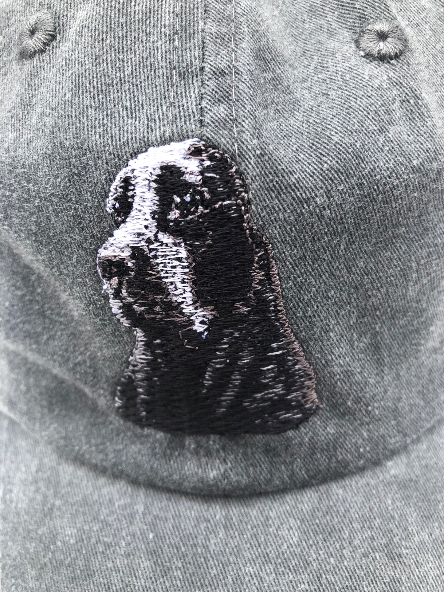 Dog embroidery cotton dad cap[fade black]-CockerSpaniel(black)