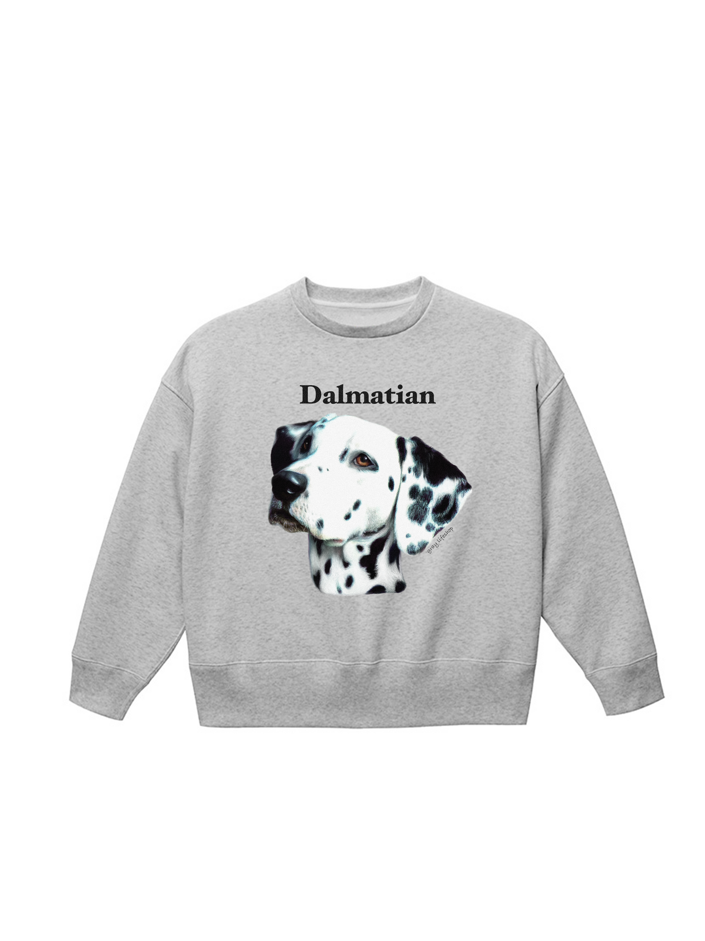 Dog Face Printed Sweat[relax]-Dalmetian