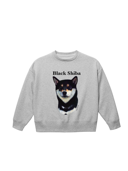 狗的臉印有汗水[放鬆] -Black Shiba