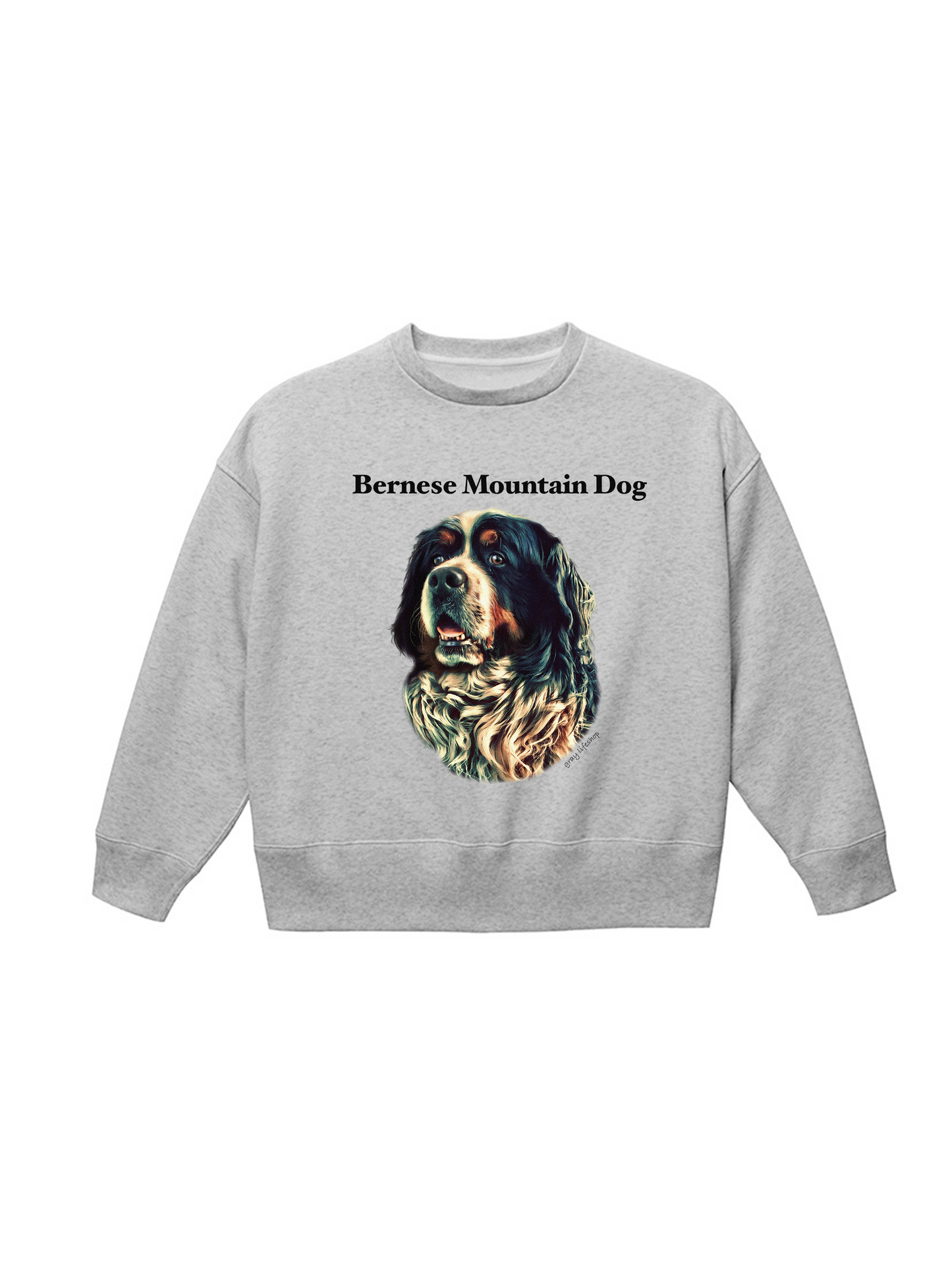 Dog Face Printed Sweat[relax]-Bernese Mountain Dog