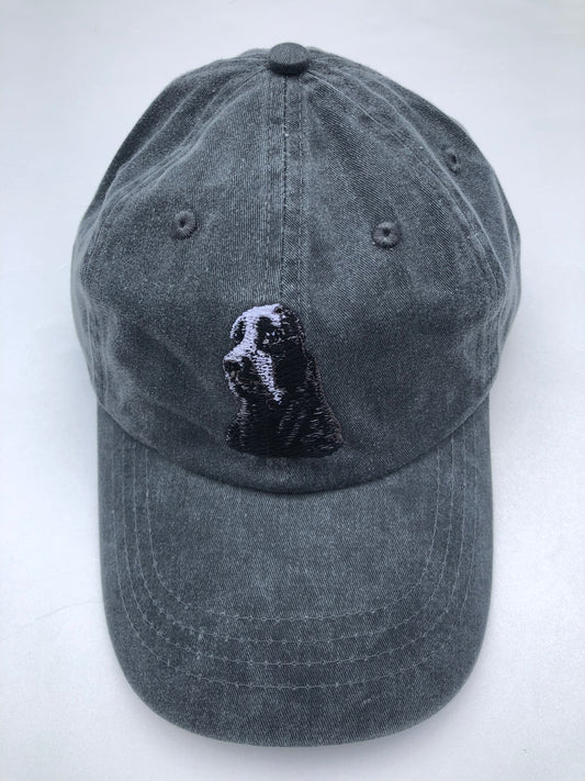 Dog embroidery cotton dad cap[fade black]-CockerSpaniel(black)