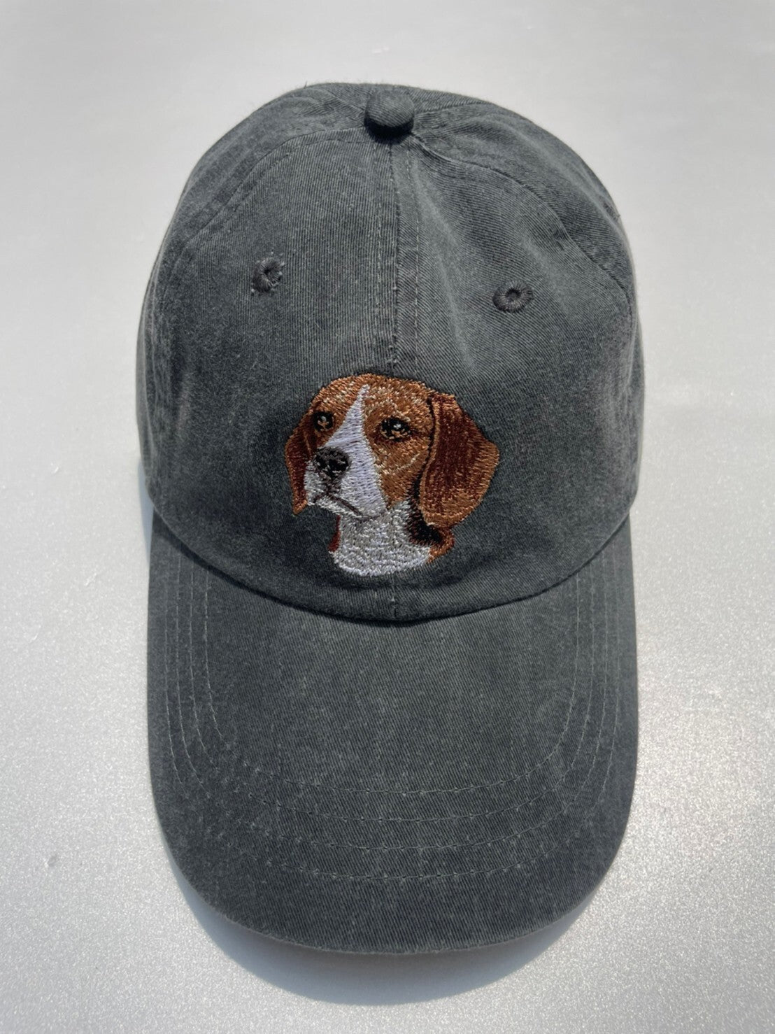 Dog embroidery cotton dad cap[fade black]-Beagle