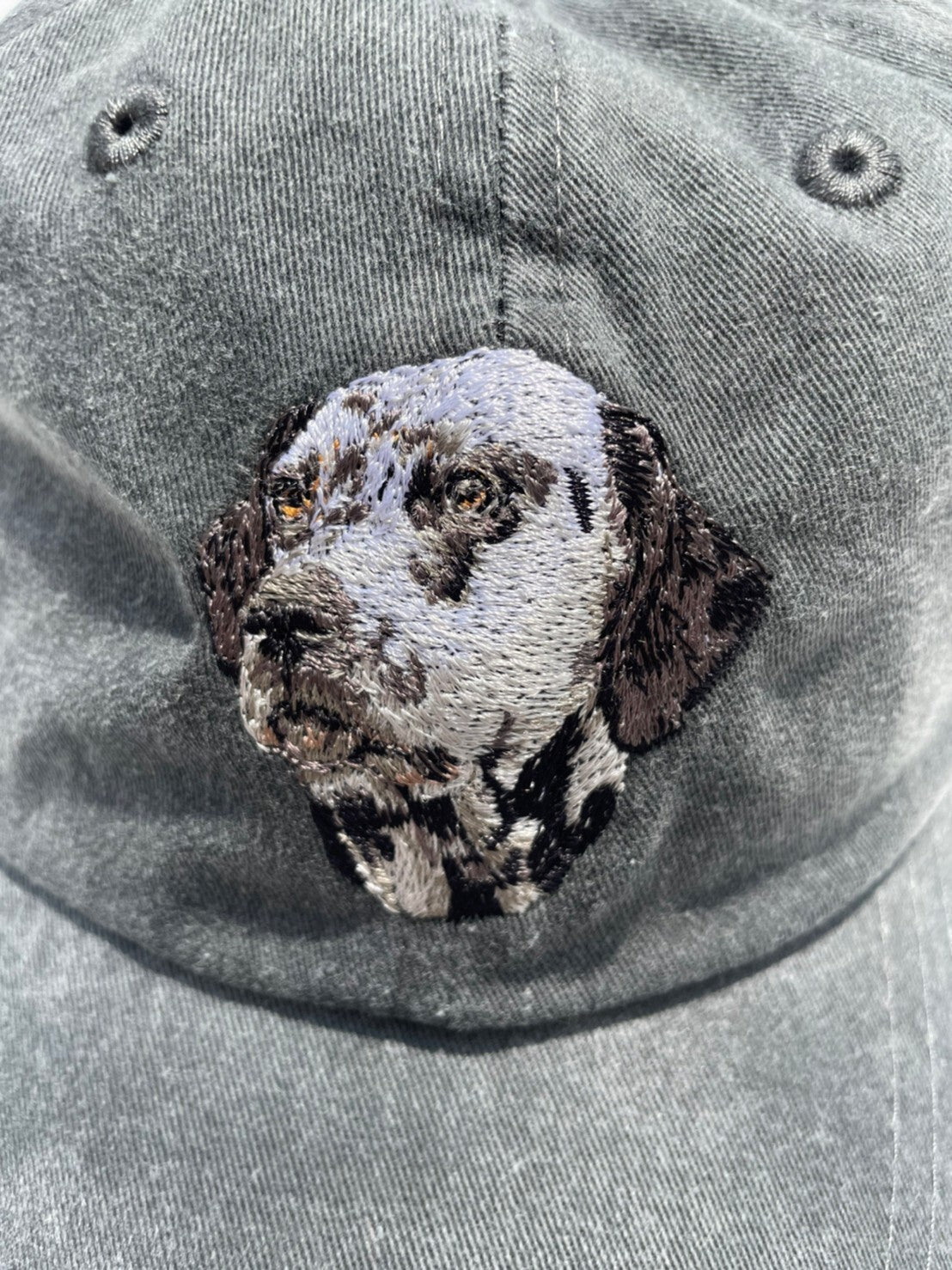 Dog embroidery cotton dad cap[fade black]-Dalmatian②A