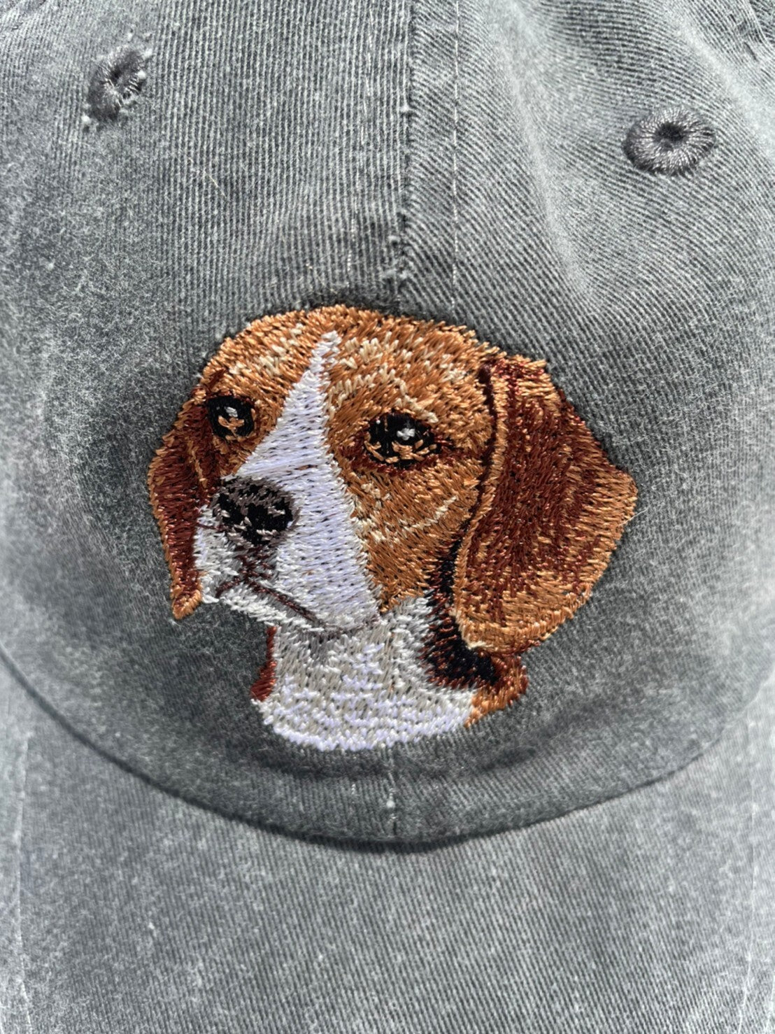 Dog embroidery cotton dad cap[fade black]-Beagle