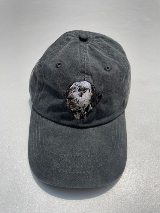 Dog embroidery cotton dad cap[fade black]-Dalmatian②A